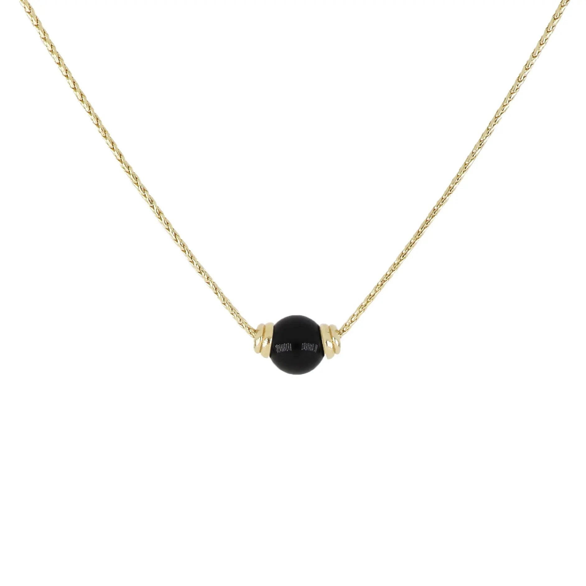 Perola Single deals Onyx Necklace 14k Gold