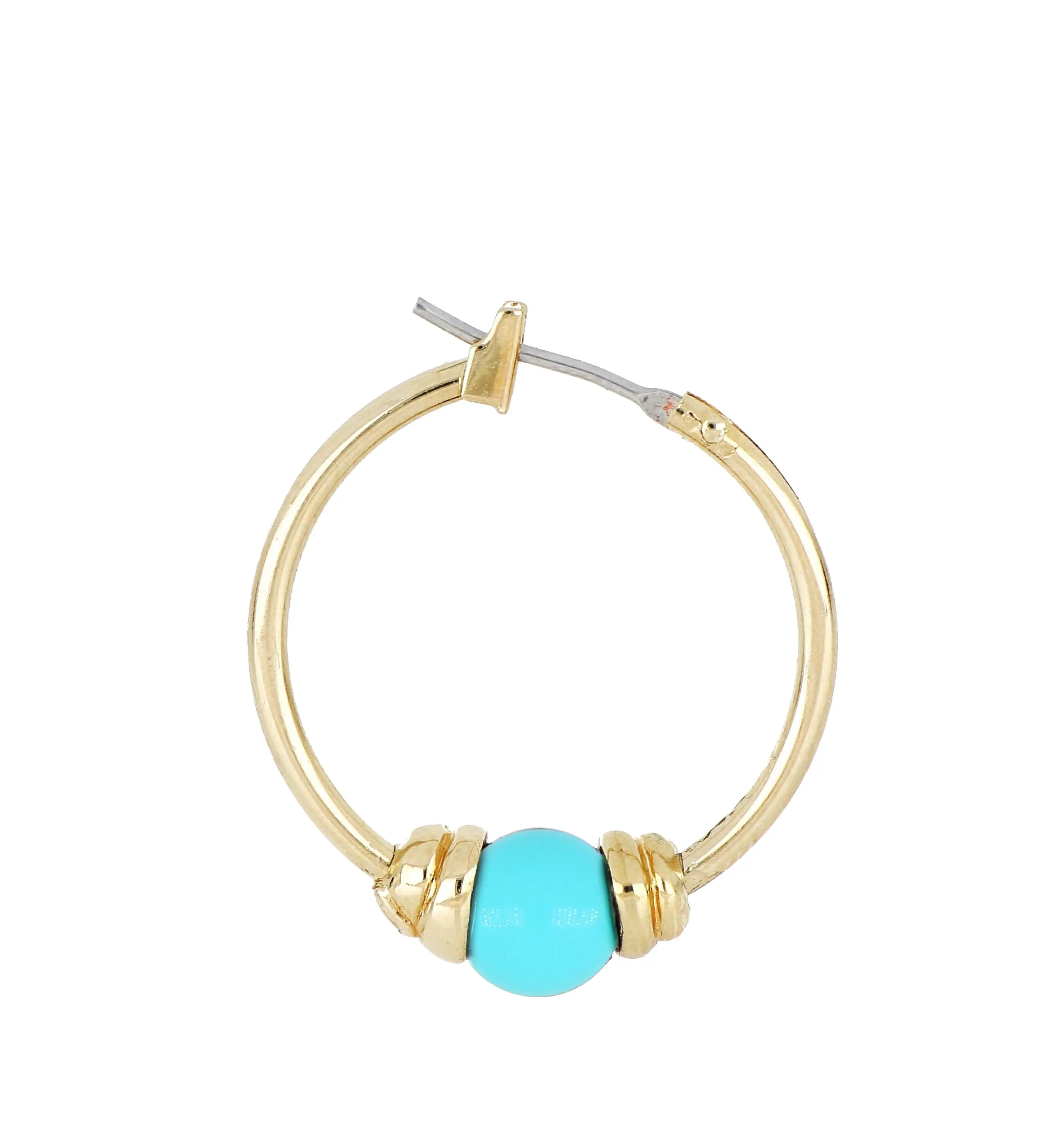 Tiny Open Turquoise Hoop Earrings - outlet Malu