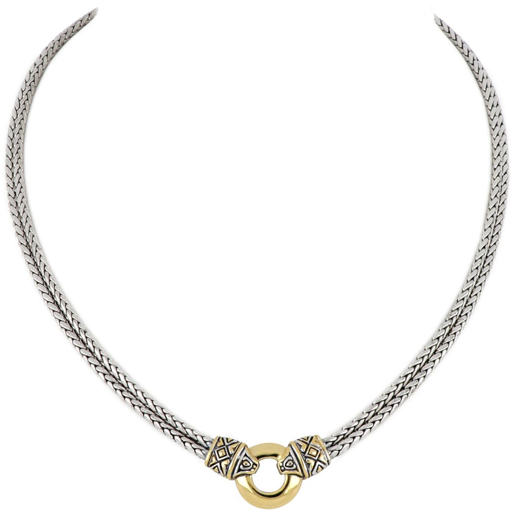 Antiqua Gold - Circle Double Strand Necklace by John Medeiros