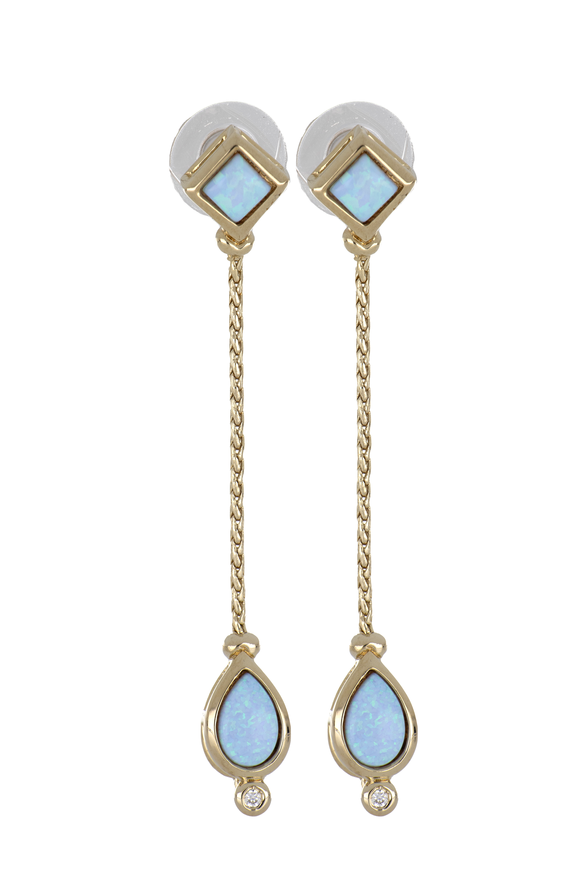 Opalas do Mar Collection Blue Opal Dangle 1 Post Earrings