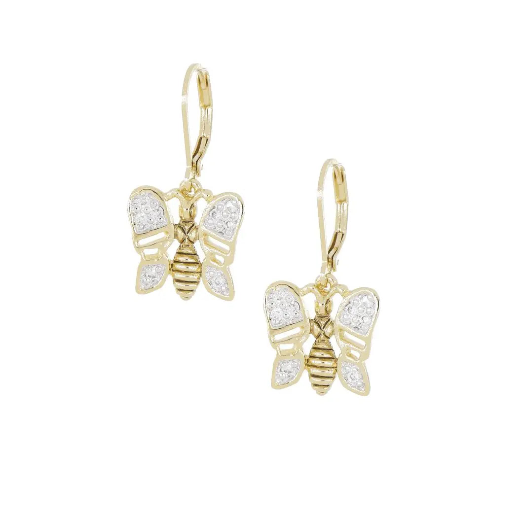 20th Anniversary Collection - Gold Butterfly French Wire Earrings John Medeiros Jewelry Collections