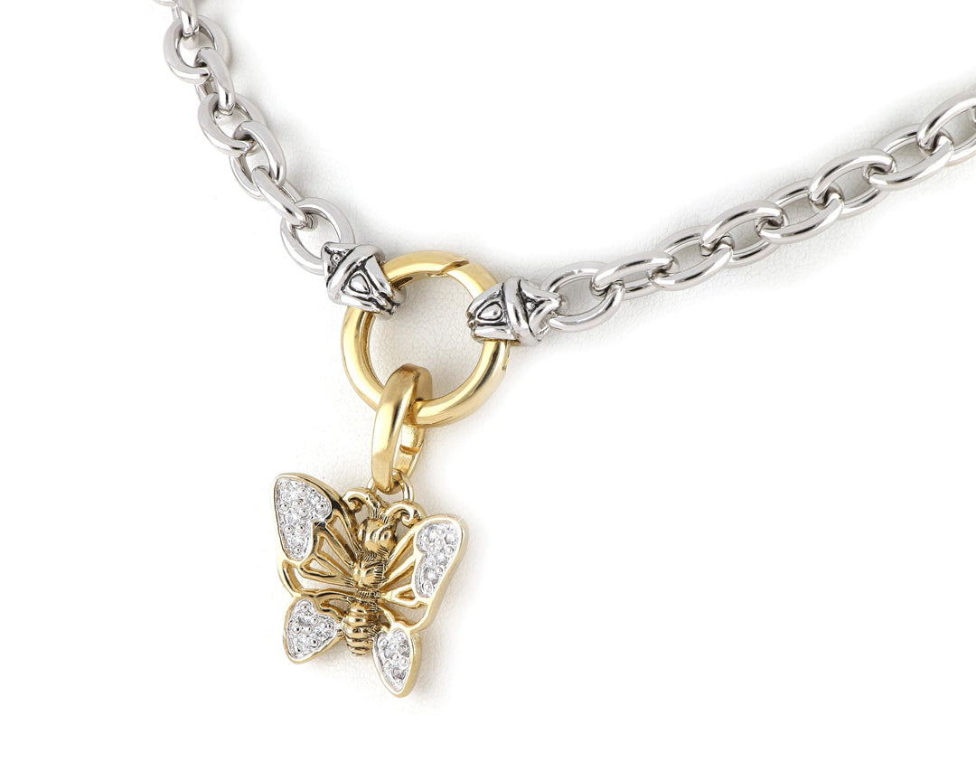 20th Anniversary Collection - Two-Tone Butterfly Spring Ring Necklace John Medeiros Jewelry Collections