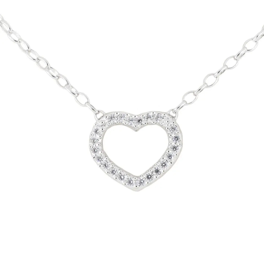 Aldrava Collection - Heart Pavé Necklace with Rhodium Chain John Medeiros Jewelry Collections