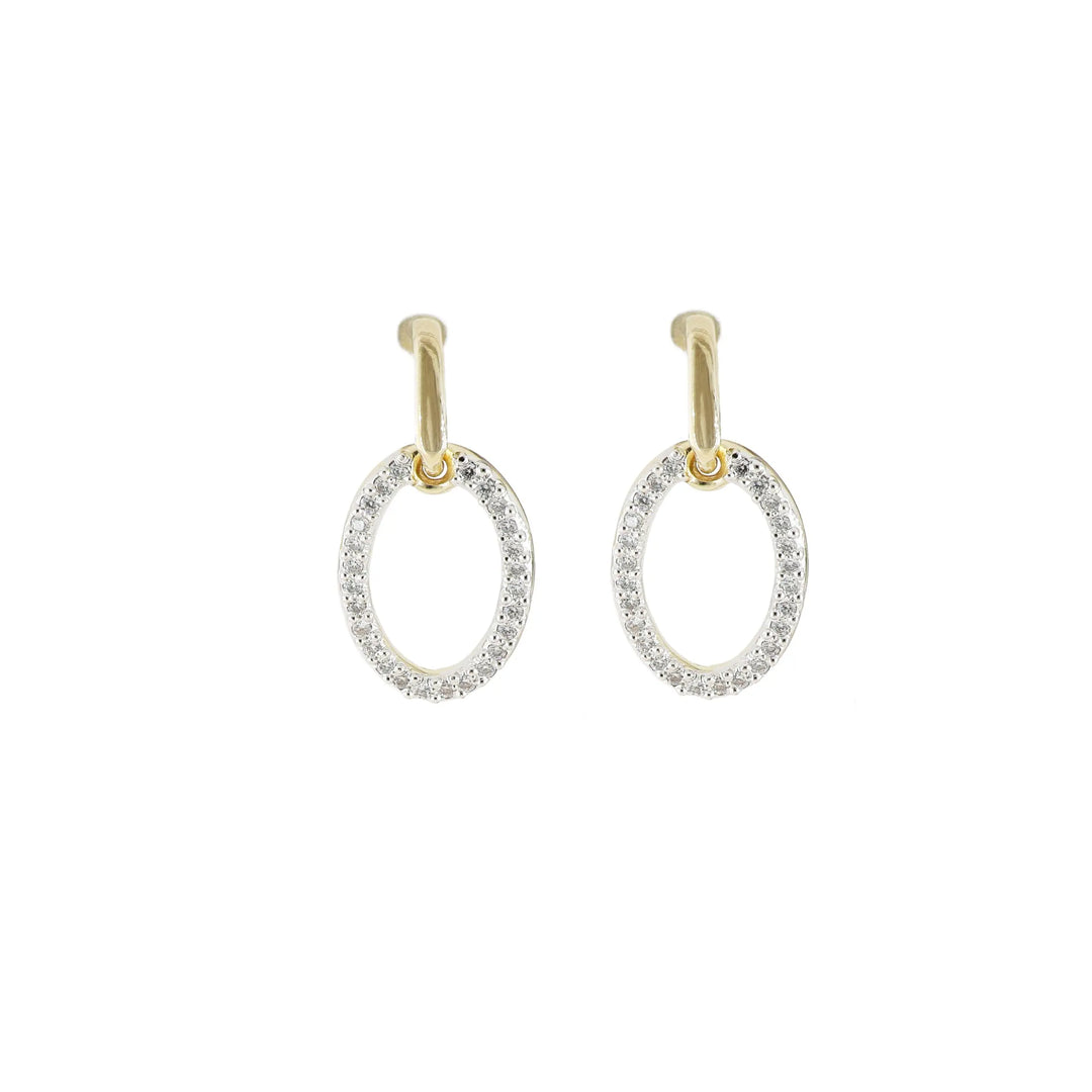 Aldrava Collection - Oval Pavé Two-Tone Earrings John Medeiros Jewelry Collections