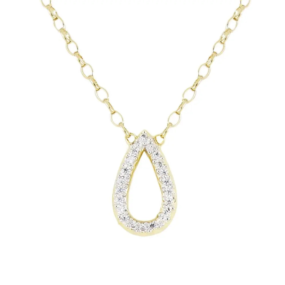 Aldrava Collection - Teardrop Pavé Necklace in Gold John Medeiros Jewelry Collections