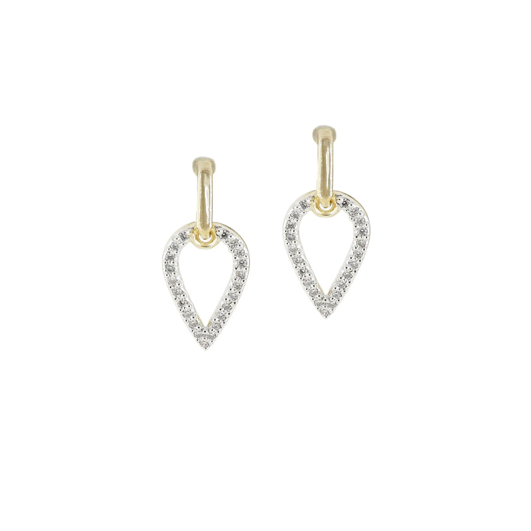 Aldrava Collection - Teardrop Pavé Two-Tone Earrings John Medeiros Jewelry Collections