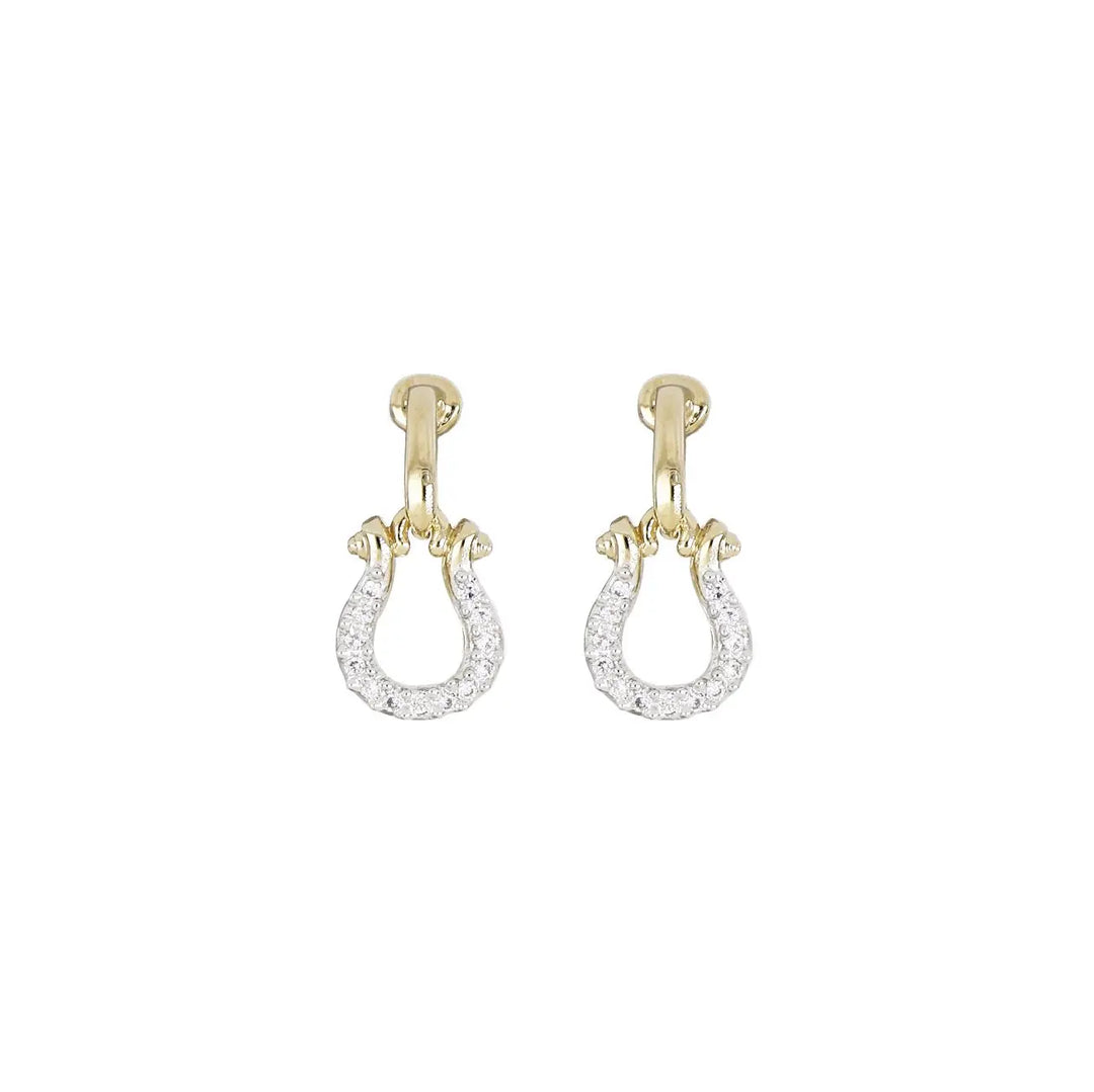 Aldrava Collection - Horseshoe Pavé Two-Tone Earrings John Medeiros Jewelry Collections