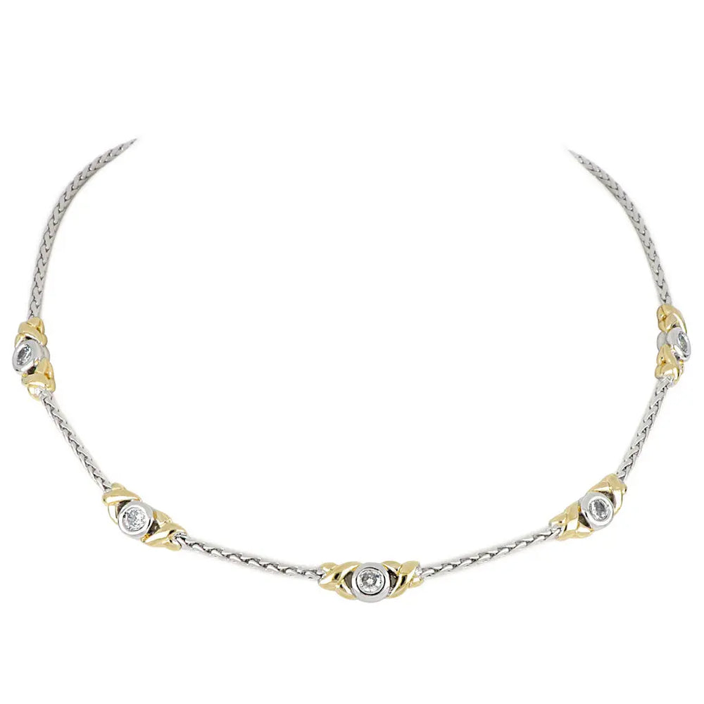 Antiqua Collection - 5 Station Cubic Zirconia Circle Necklace John Medeiros Jewelry Collections