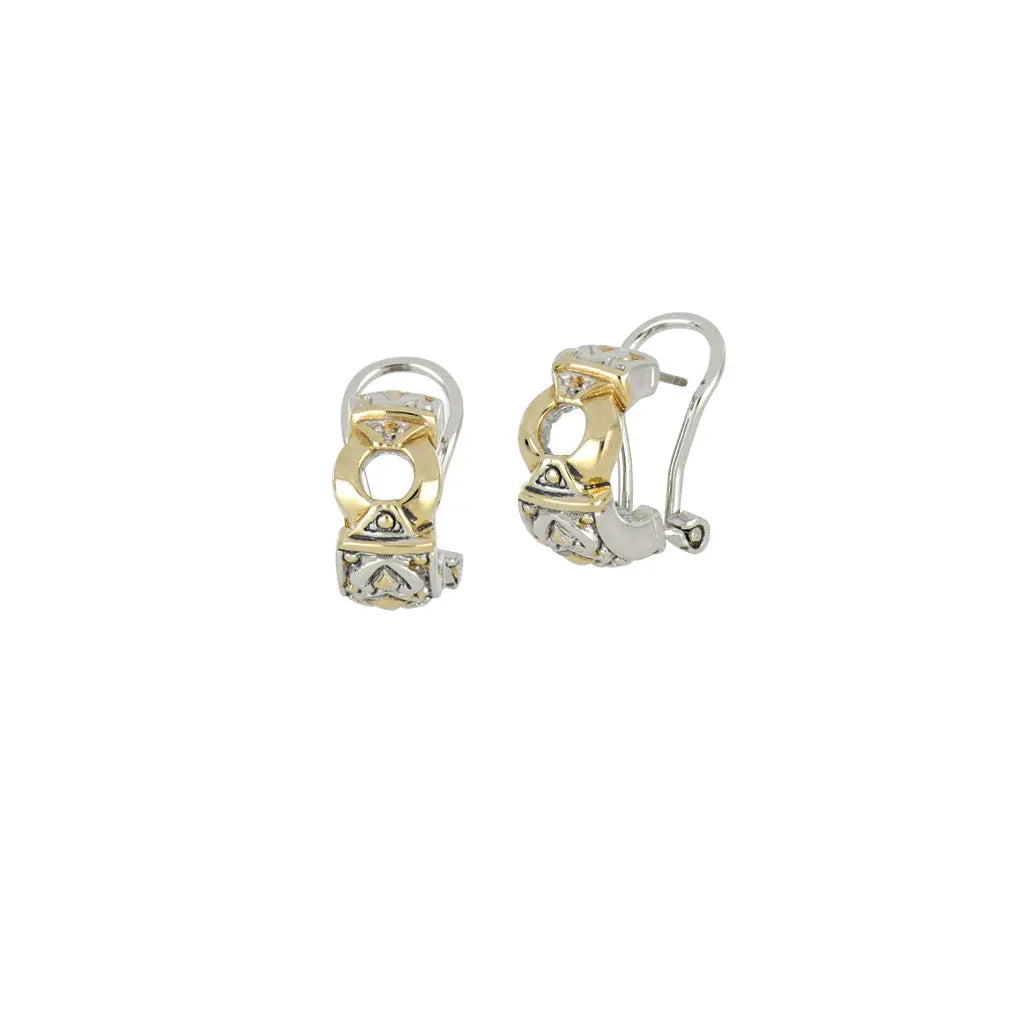 Antiqua Collection - Gold Circle Post Clip Earrings John Medeiros Jewelry Collections