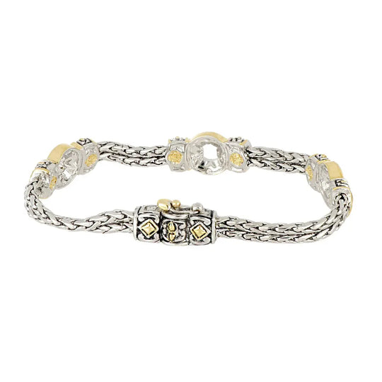 Antiqua Collection - Gold Circle Three Station Bracelet John Medeiros Jewelry Collections