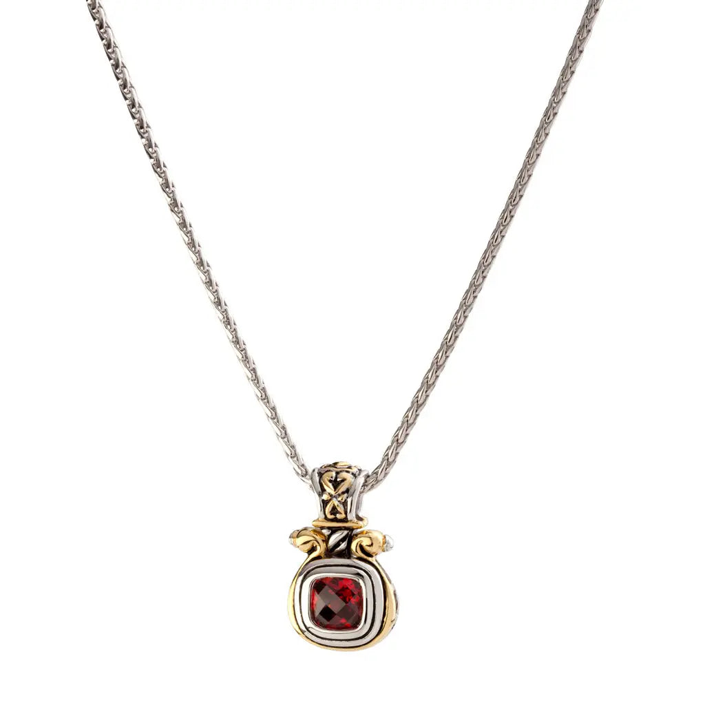 Anvil Collection - Garnet Large Slider with Chain John Medeiros Jewelry Collections