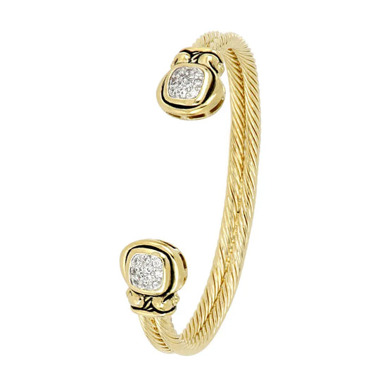 Anvil Collection - Gold & Pavé Cuff Bracelet John Medeiros Jewelry Collections