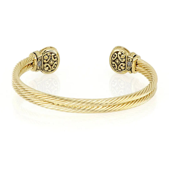 Anvil Collection - Gold & Pavé Cuff Bracelet John Medeiros Jewelry Collections