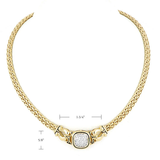 Anvil Collection - Gold & Pavé Double-Strand Horseshoe Necklace John Medeiros Jewelry Collections