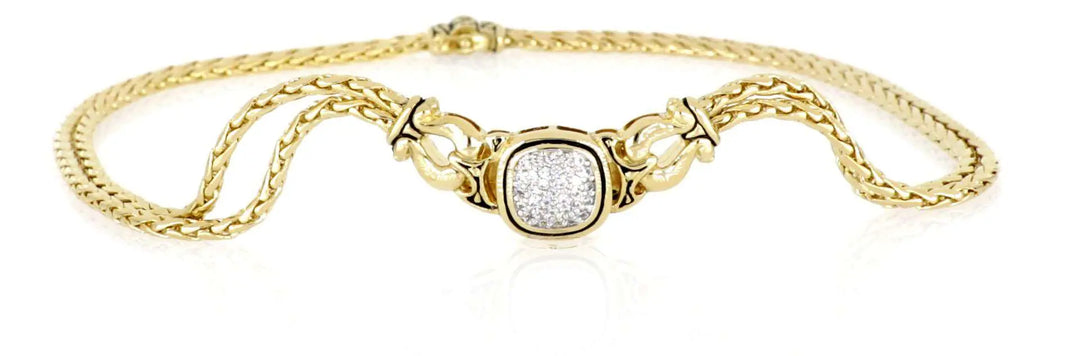 Anvil Collection - Gold & Pavé Double-Strand Horseshoe Necklace John Medeiros Jewelry Collections