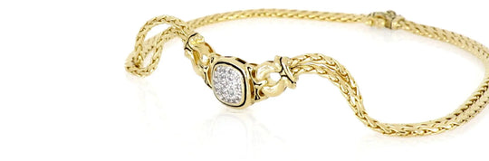 Anvil Collection - Gold & Pavé Double-Strand Horseshoe Necklace John Medeiros Jewelry Collections