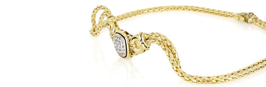 Anvil Collection - Gold & Pavé Double-Strand Horseshoe Necklace John Medeiros Jewelry Collections