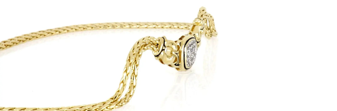 Anvil Collection - Gold & Pavé Double-Strand Horseshoe Necklace John Medeiros Jewelry Collections