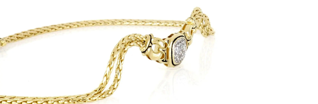 Anvil Collection - Gold & Pavé Double-Strand Horseshoe Necklace John Medeiros Jewelry Collections