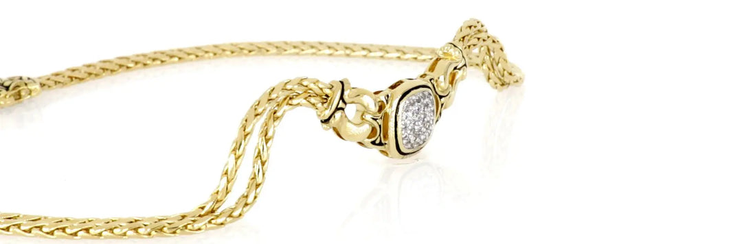 Anvil Collection - Gold & Pavé Double-Strand Horseshoe Necklace John Medeiros Jewelry Collections