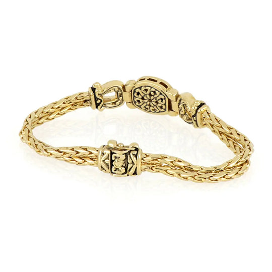 Anvil Collection - Gold & Pavé Horseshoe Two-Strand Bracelet John Medeiros Jewelry Collections