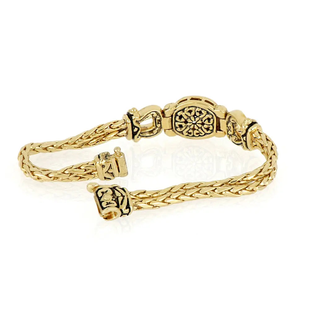 Anvil Collection - Gold & Pavé Horseshoe Two-Strand Bracelet John Medeiros Jewelry Collections