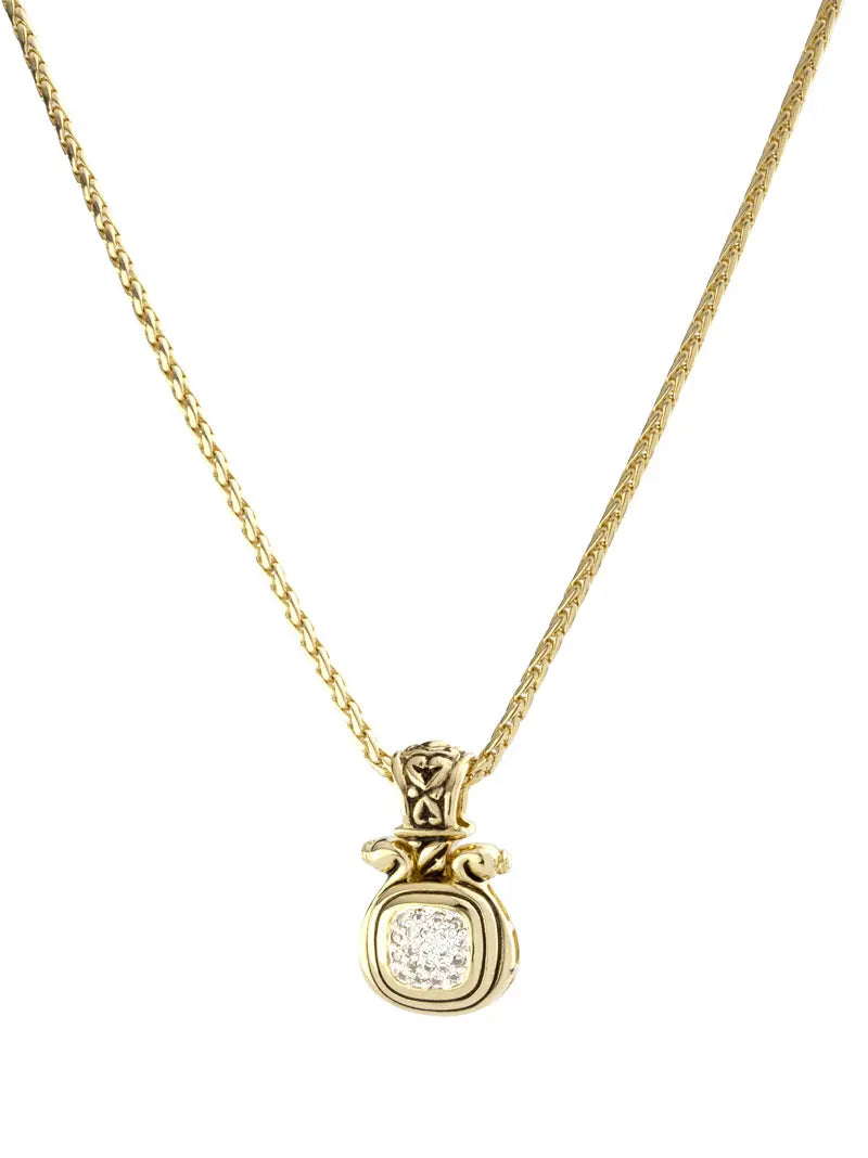 Anvil Collection - Gold & Pavé Large Slider with Chain John Medeiros Jewelry Collections