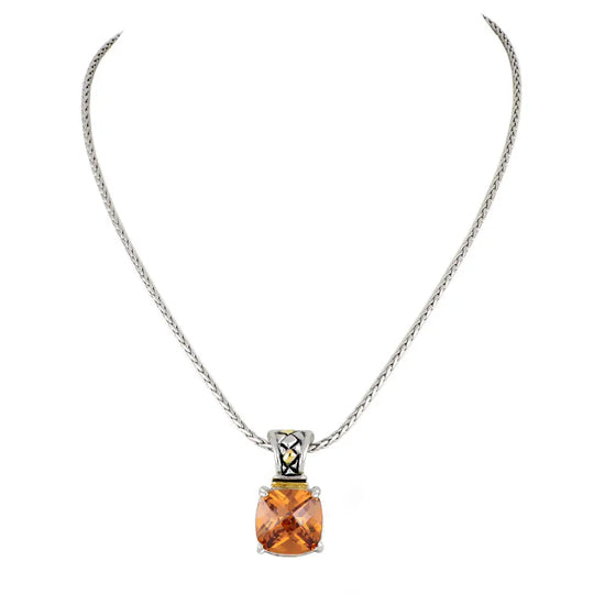 Anvil Collection - Square Cut Enhancer Pendant with Chain John Medeiros Jewelry Collections