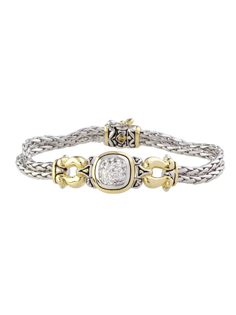 Anvil Pavé Collection - Two-Tone Two-Strand Bracelet John Medeiros Jewelry Collections