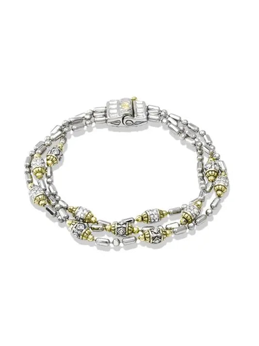 Beaded Collection - Pavé Triple Strand Bracelet John Medeiros Jewelry Collections