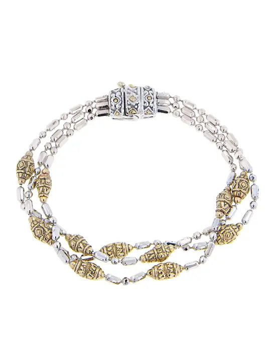 Beaded Collection - Two-Tone Triple Strand Bracelet John Medeiros Jewelry Collections