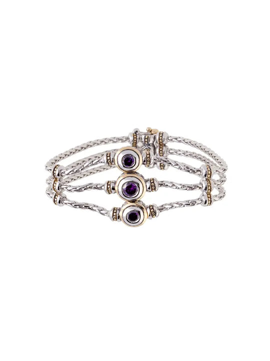 Beijos Collection - 3 Strand, 3 Stone CZ Bracelet John Medeiros Jewelry Collections