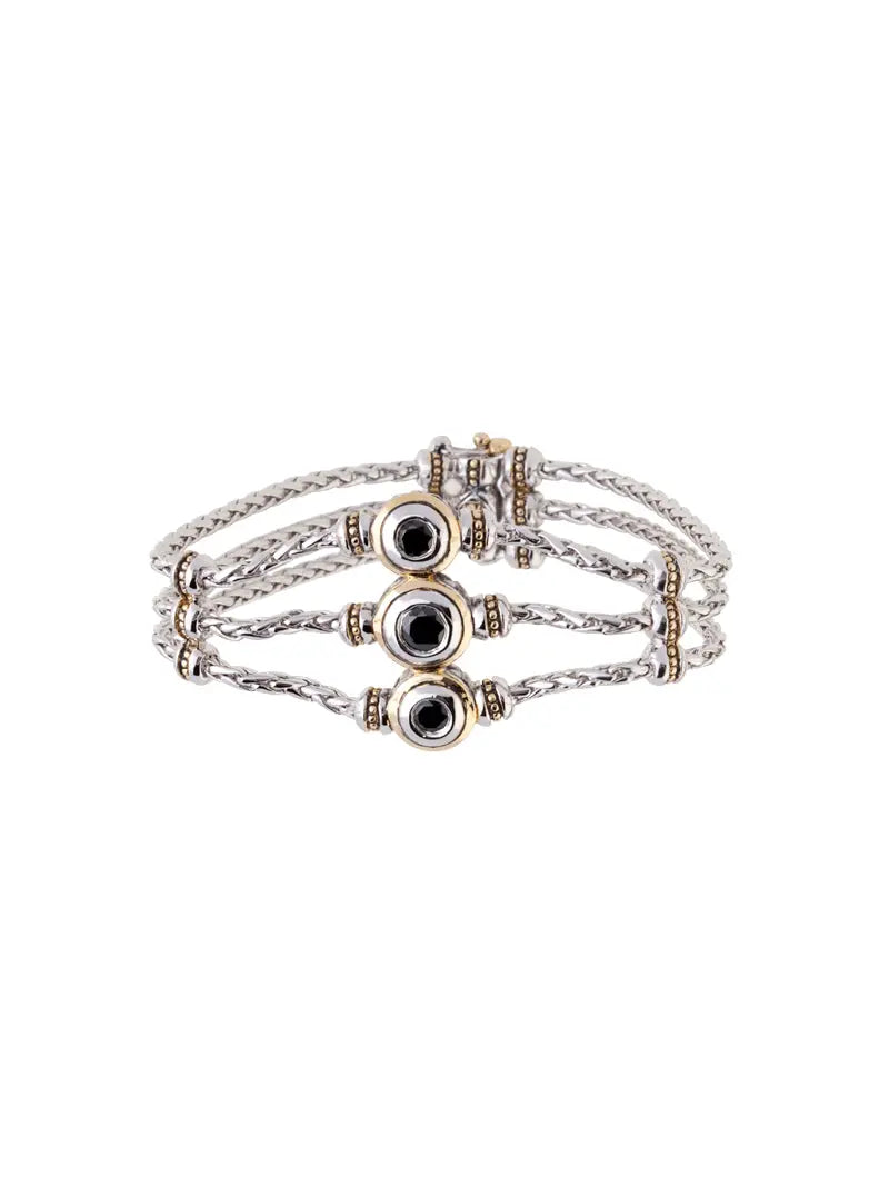 Beijos Collection - 3 Strand, 3 Stone CZ Bracelet John Medeiros Jewelry Collections