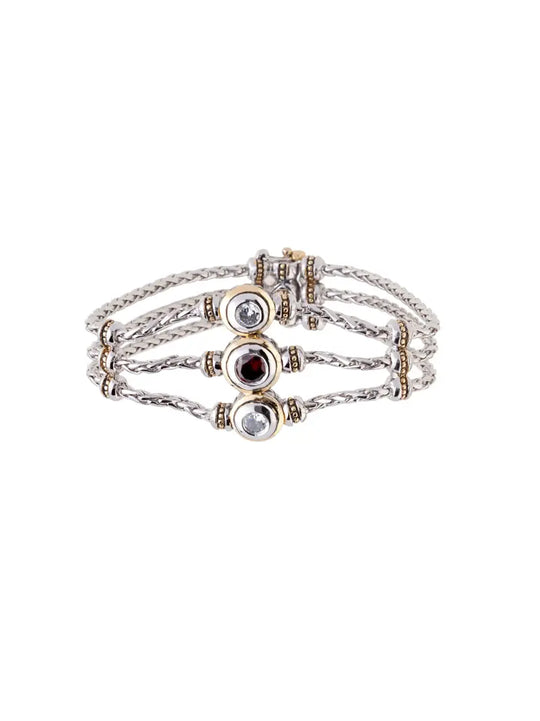 Beijos Collection - 3 Strand, 3 Stone CZ Bracelet John Medeiros Jewelry Collections