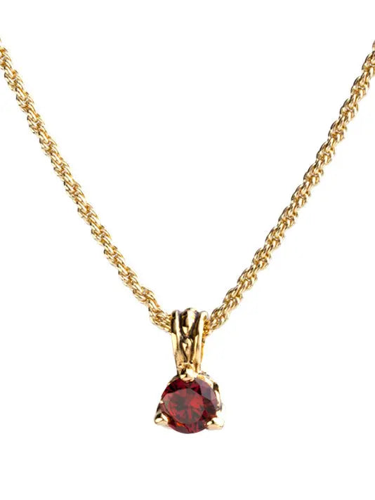 Beijos Collection - Garnet Gold Prong Set Pendant Necklace John Medeiros Jewelry Collections