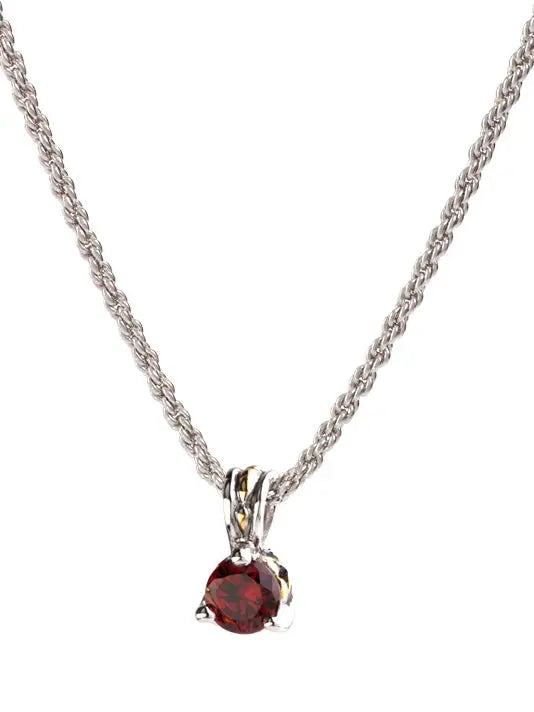 Beijos Collection - Garnet Prong Set Pendant Necklace John Medeiros Jewelry Collections