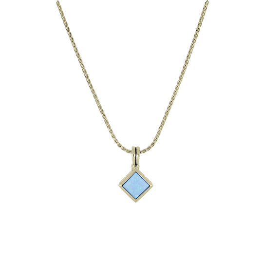 Blue Opal/Black Onyx Adjustable Diamond-Shaped Pendant Necklace John Medeiros Jewelry Collections