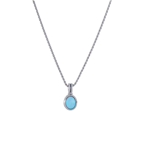 Blue Opal/Black Onyx Adjustable Oval-Shaped Stone Pendant Necklace John Medeiros Jewelry Collections