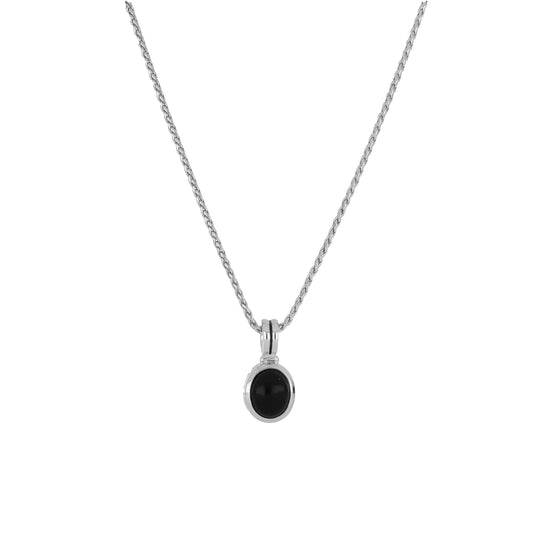 Blue Opal/Black Onyx Adjustable Oval-Shaped Stone Pendant Necklace John Medeiros Jewelry Collections