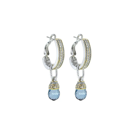 Briolette Collection - Cubic Zirconia Hoop-Drop Earrings John Medeiros Jewelry Collections