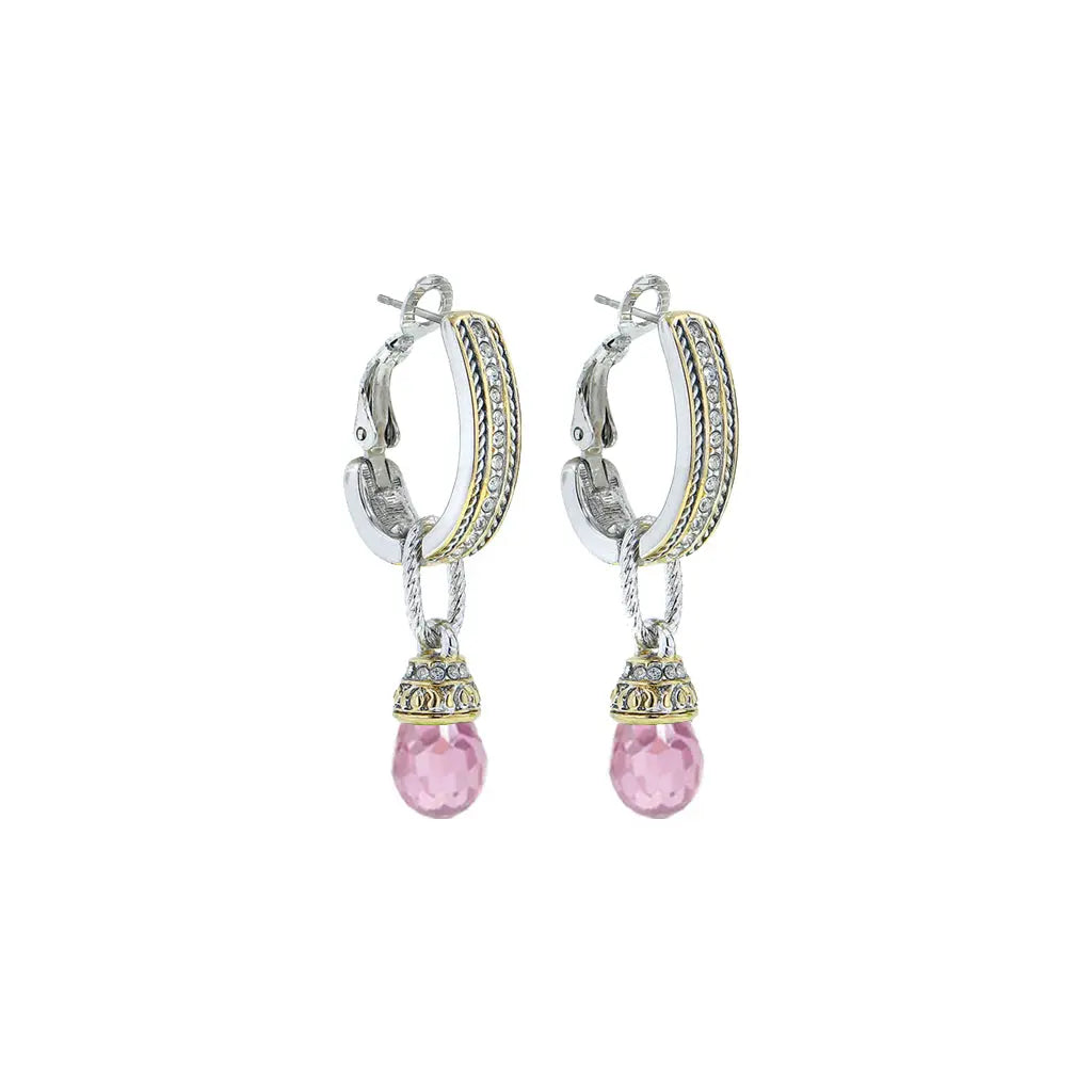 Briolette Collection - Cubic Zirconia Hoop-Drop Earrings John Medeiros Jewelry Collections