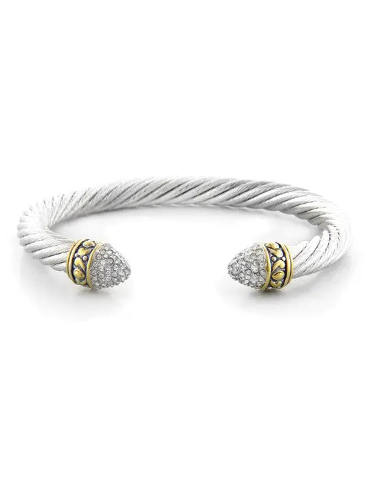 Briolette Collection - Large Pavé Wire Cuff Bracelet John Medeiros Jewelry Collections