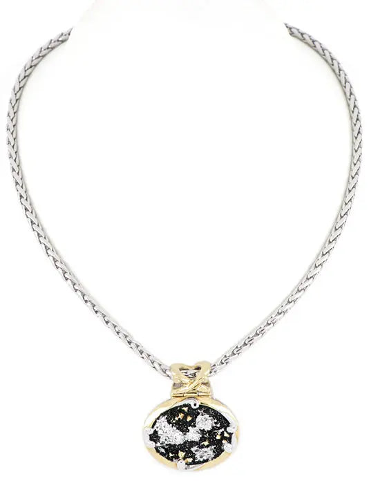 Carvão Collection - Large Oval Lava Pendant with Chain John Medeiros Jewelry Collections