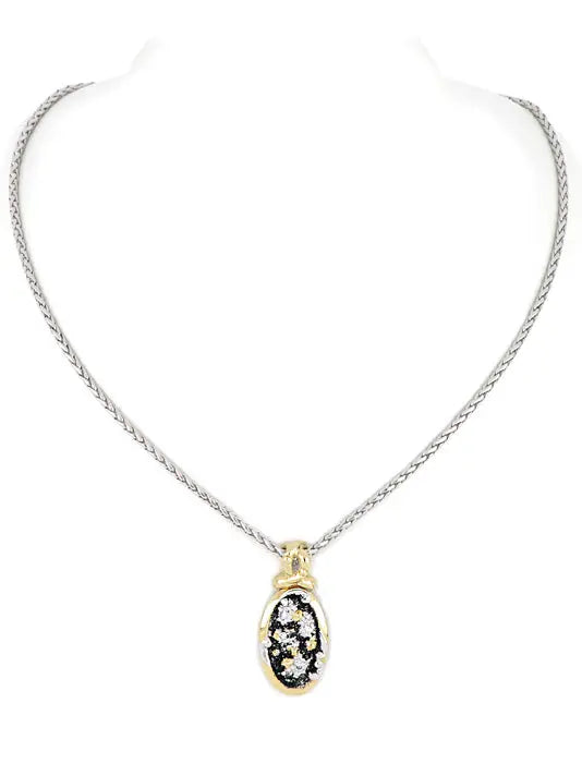 Carvão Collection - Medium Oval Lava Pendant with Chain John Medeiros Jewelry Collections