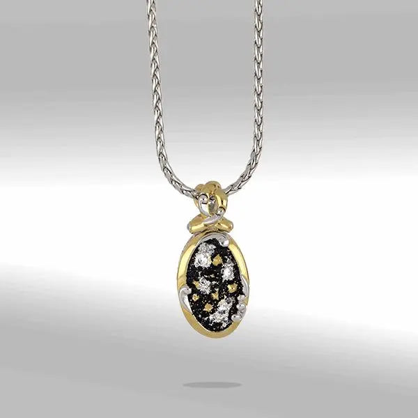 Carvão Collection - Medium Oval Lava Pendant with Chain John Medeiros Jewelry Collections