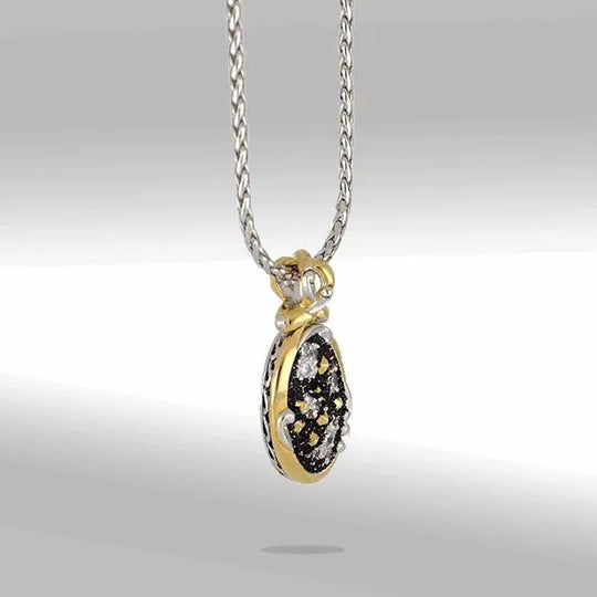 Carvão Collection - Medium Oval Lava Pendant with Chain John Medeiros Jewelry Collections