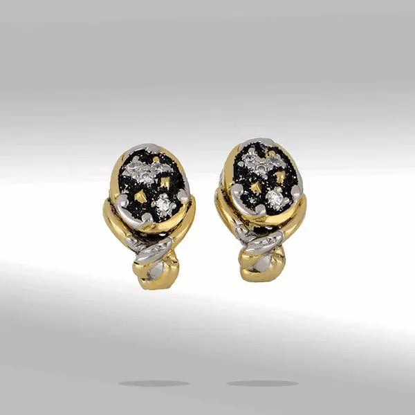 Carvão Oval - Lava Post Clip Earrings John Medeiros Jewelry Collections