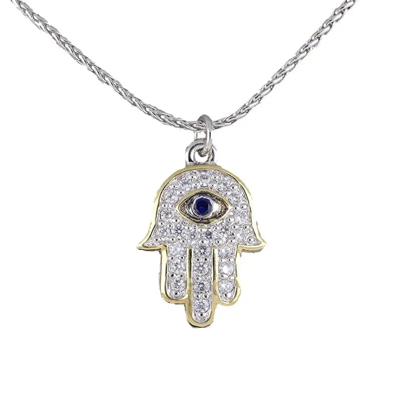 Celebration Collection - Hamsa Hand Indigo Eye Pendant Necklace John Medeiros Jewelry Collections