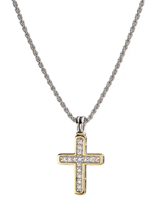 Celebration Collection - Pavé Two-Tone Cross Necklace John Medeiros Jewelry Collections