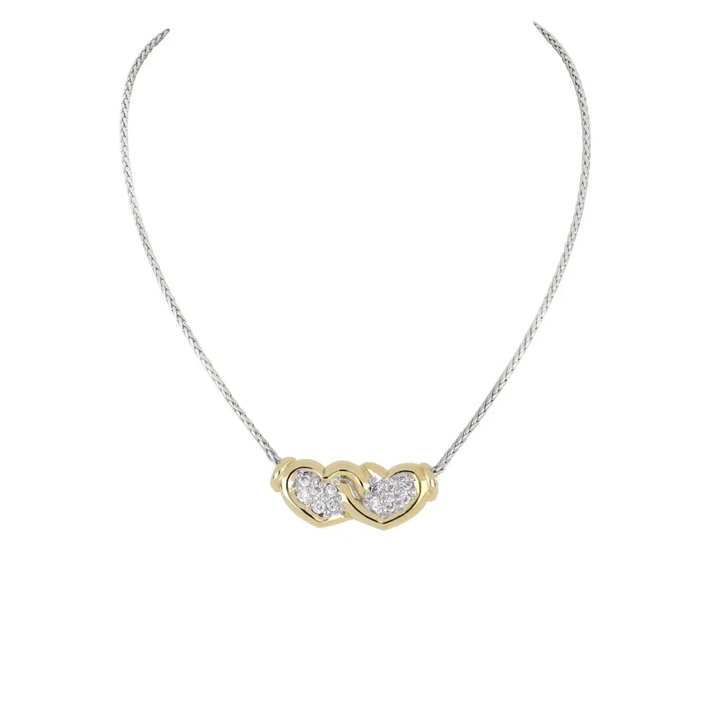 Celebration Petite Pavé - Double Heart Necklace John Medeiros Jewelry Collections